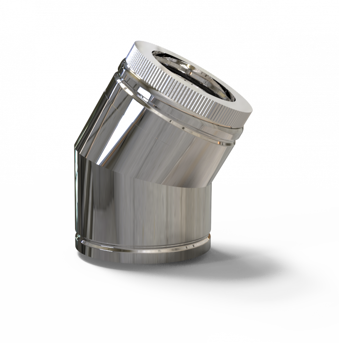 DW PLUS Bogen 2-teilig 30°, Doppelwandig - Edelstahl